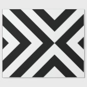 Schwarz-Weiß-Chevrons Geschenkpapier (Flach)