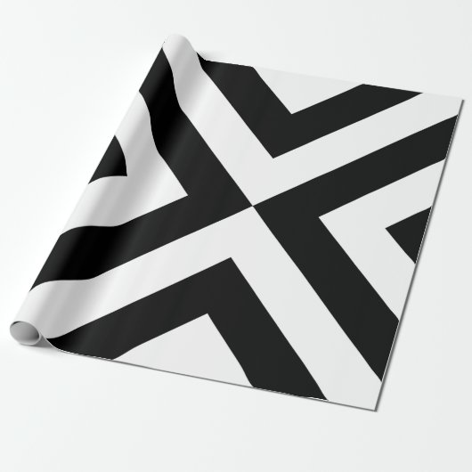 Schwarz-Weiß-Chevrons Geschenkpapier (Ungerollt)