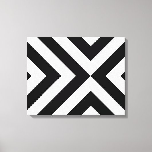 Schwarz-Weiß-Chevrons Leinwanddruck (Vorderseite)