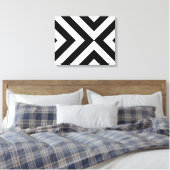 Schwarz-Weiß-Chevrons Leinwanddruck (Insitu (Schlafzimmer))