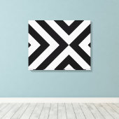 Schwarz-Weiß-Chevrons Leinwanddruck (Insitu (Holzboden))