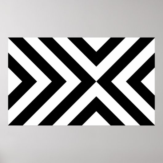 Schwarz-Weiß-Chevrons Poster (Vorne)
