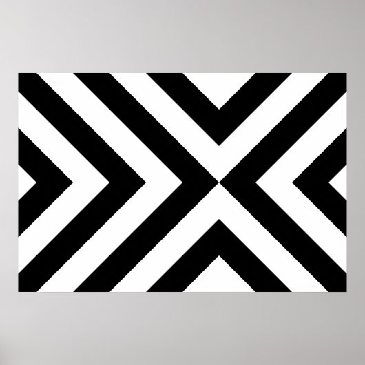 Schwarz-Weiß-Chevrons Poster (Vorne)