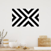 Schwarz-Weiß-Chevrons Poster (Küche)