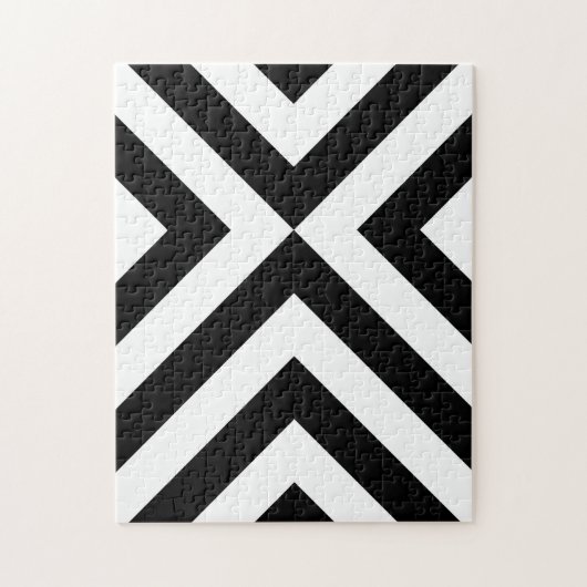Schwarz-Weiß-Chevrons Puzzle (Vertikal)