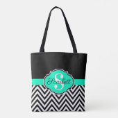 Schwarz-Weiß-Chevrons Tasche (Rückseite)