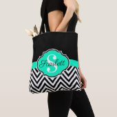 Schwarz-Weiß-Chevrons Tasche (Von Nahem)
