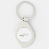 Schwarz-Weiß-Chevy Impala Zeichnend Schwirl Schlüsselanhänger (Vorderseite)