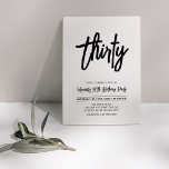 Schwarz/Weiß | Chic 30. Geburtstags-Party Einladung<br><div class="desc">Feiern Sie Ihren besonderen Tag mit dieser stilvollen 30. Party Einladung. Dieses Design verfügt über ein Chic-Pinselskript mit einem sauberen Layout in Schwarz-Weiß-Farbkombination. Weitere Designs gibt es in meinem Shop BaraBomDesign.</div>