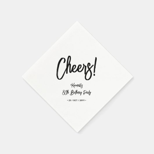 Schwarz/Weiß | Chic 80. Geburtstagsparty Serviette (Ecke)