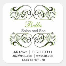 Schwarz-Weiß-Chic Business-Aufkleber Quadratischer Aufkleber