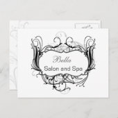 Schwarz-Weiß-Chic Business-Dankeschön-Karten Postkarte (Vorne/Hinten)