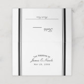 Schwarz-Weiß-Chic Klassik Elegante Tischnummer Platzkarte (Außenseite Aufgefaltet)