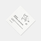 Schwarz-weiß Chic Modern Fun Facts Heft Script Serviette (Ecke)