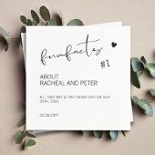 Schwarz-weiß Chic Modern Fun Fakten Script Wedding Serviette