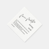 Schwarz-weiß Chic Modern Fun Fakts Skripteinbruch Serviette (Ecke)