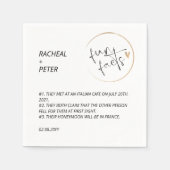 Schwarz-weiß Chic Modern Fun Fakts Skripteinbruch Serviette (Vorderseite)