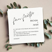 Schwarz-weiß Chic Modern Fun Fakts Skripteinbruch Serviette