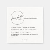 Schwarz-weiß-chic-moderne Fun-Fakten Hochzeit Serviette (Vorderseite)