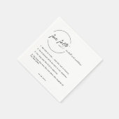 Schwarz-weiß-chic-moderne Fun-Fakten Hochzeit Serviette (Ecke)