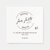 Schwarz-weiß-chic-moderne Fun-Fakten Hochzeit Serviette (Vorderseite)