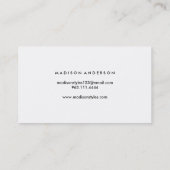 Schwarz-Weiß-Chic Streifen in Gold Visitenkarte (Rückseite)