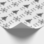 Schwarz-weiß-Chic Weihnachtsbaum - Kundenlogo Geschenkpapier (Ecke)