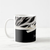 Schwarz-weiß Chic Zebra Print Bow Kaffeetasse (Links)