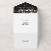 Schwarz-Weiß-Chic-Zeichenketten-Hochzeit All In One Einladung (Außenbereich)