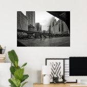 Schwarz-Weiß-Chicago-View-Fotografie Poster (Heimbüro)