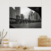 Schwarz-Weiß-Chicago-View-Fotografie Poster (Küche)