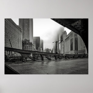 Schwarz-Weiß-Chicago-View-Fotografie Poster