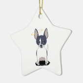 Schwarz-weiß Chihuahua Angel Keramikornament (Links)