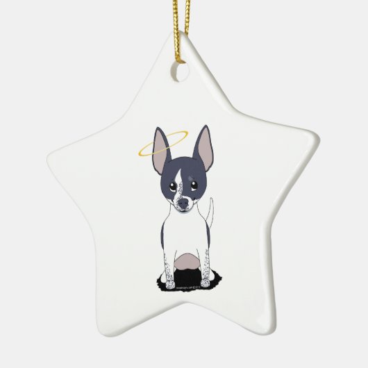 Schwarz-weiß Chihuahua Angel Keramikornament (Links)