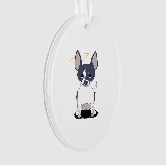 Schwarz-weiß Chihuahua Angel Ornament (Vorderseite)