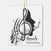 Schwarz-Weiß-Chor-Regisseur Gift Musical Notes Keramikornament (Links)