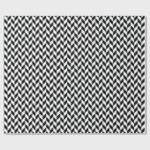 Schwarz-Weiß-Chunky Herringbone Geschenkpapier (Flach)