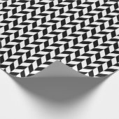 Schwarz-Weiß-Chunky Herringbone Geschenkpapier (Ecke)
