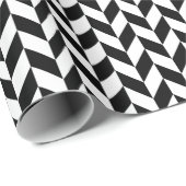 Schwarz-Weiß-Chunky Herringbone Geschenkpapier (Rolleneckpunkt)