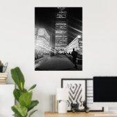 Schwarz-Weiß-City-Lights-Poster Poster (Heimbüro)