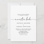 Schwarz-weiß Classic Front & Back Nuestra Boda Einladung (Vorderseite)