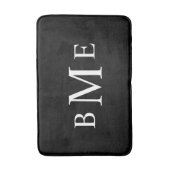 Schwarz-Weiß-Classic-Monogramm | Editierbare Farbe Badematte (Vorderseite Vertikal)