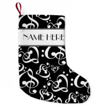 Schwarz-Weiß-Clef-Herz-Musik Weihnachten