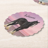 Schwarz-Weiß-Clydesdale am Strand bei Sunset Untersetzer (angewinkelt)