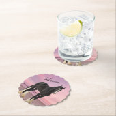 Schwarz-Weiß-Clydesdale am Strand bei Sunset Untersetzer (Vor Ort)