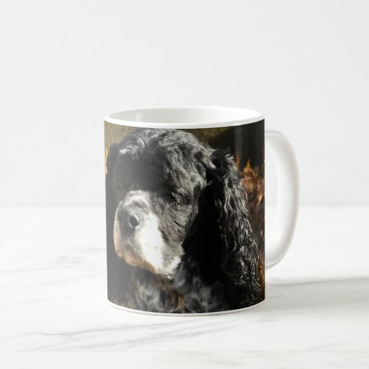 Schwarz-Weiß-Cocker-Foto Kaffeetasse (VorderseiteRechts)