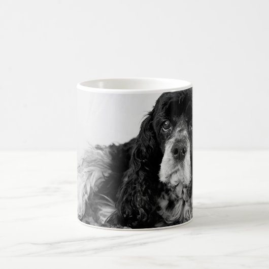 Schwarz-Weiß-Cocker-Foto Kaffeetasse (Mittel)
