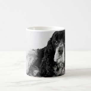 Schwarz-weiß-Cocker-Spaniel-Foto Kaffeetasse
