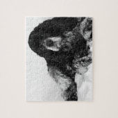 Schwarz-weiß-Cocker-Spaniel-Foto Puzzle (Vertikal)