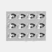 Schwarz-Weiß-Cocker-Spaniels Grau Fleecedecke (Vorderseite (Horizontal))